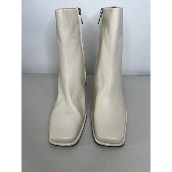 Sam Edelman Women's Irie Square Toe Ivory Ankle Leather Bootie Sz 11 - Picture 2 of 11